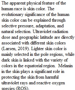 Evolutionary Significance of Skin Pigmentation
